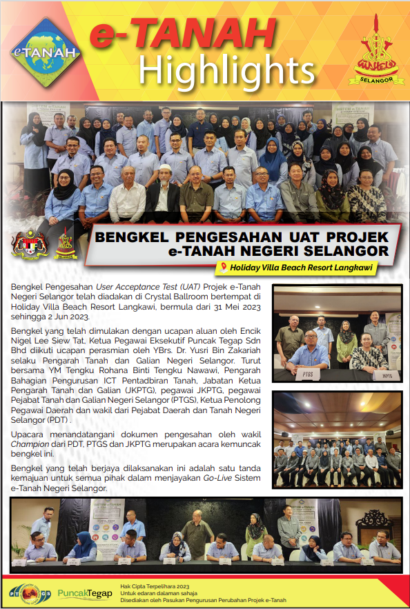 Bengkel Pengesahan UAT Projek e-Tanah Negeri Selangor